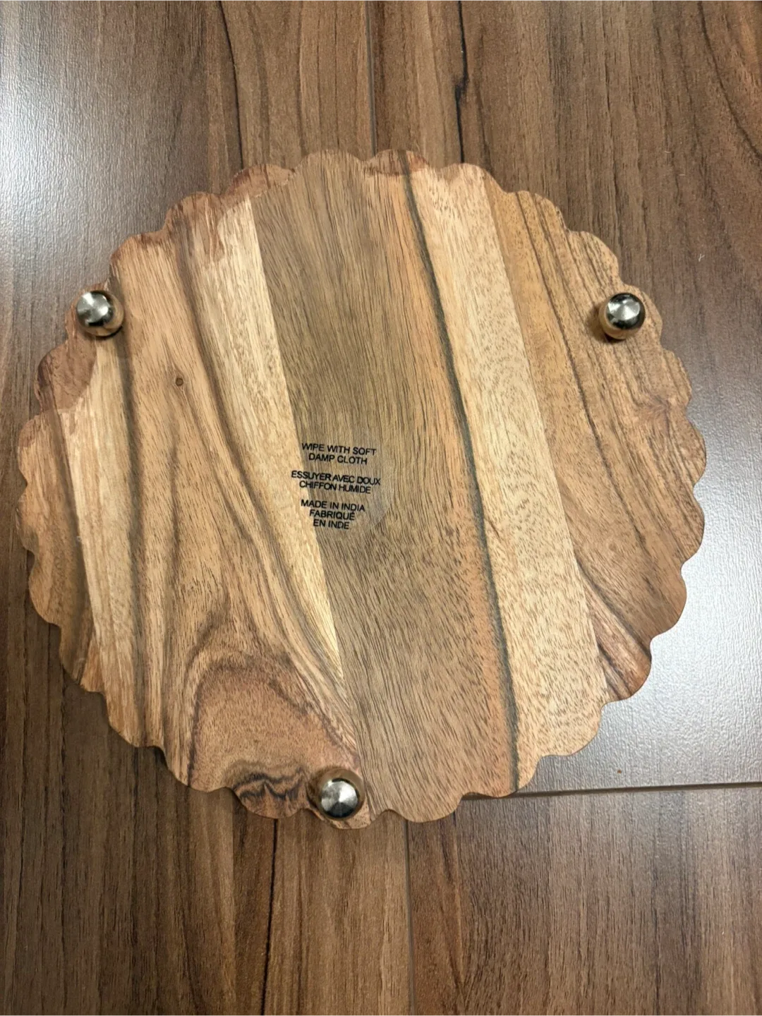 Acacia Wood Serving Plate with Glass Dome image indicator(2)