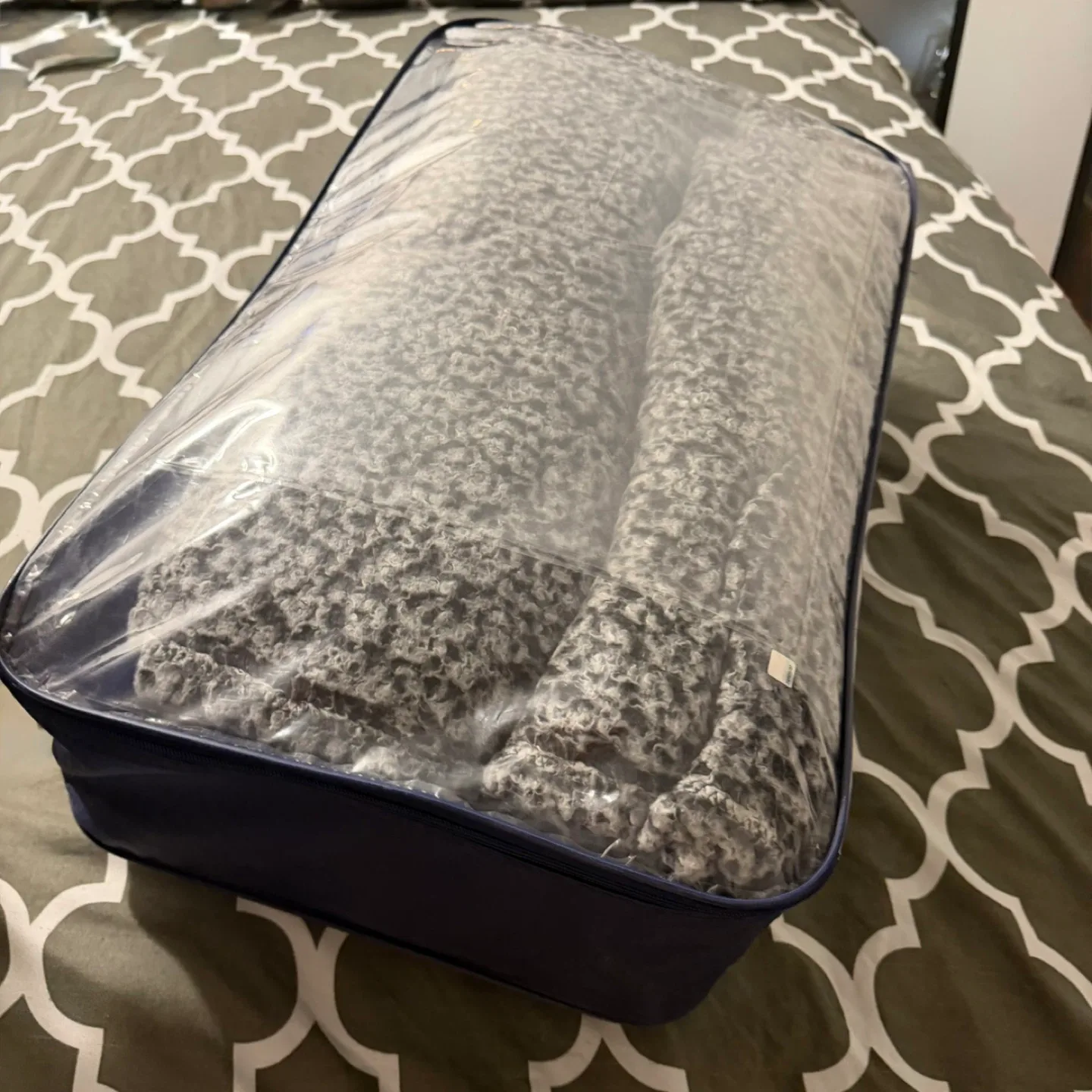 Grey Sherpa Blanket & Two Memory Foam Pillow Set image indicator(2)