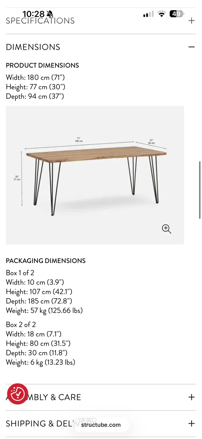 Reno Structube Dining Table for Sale - 180cm image indicator(10)