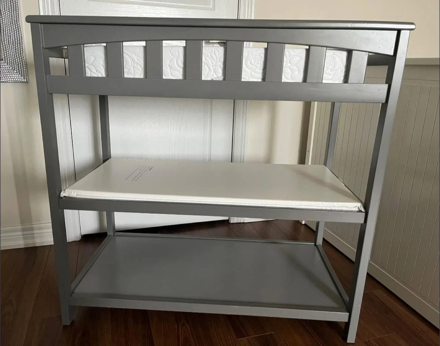 Grey Baby Changing Table with Pad image indicator(3)