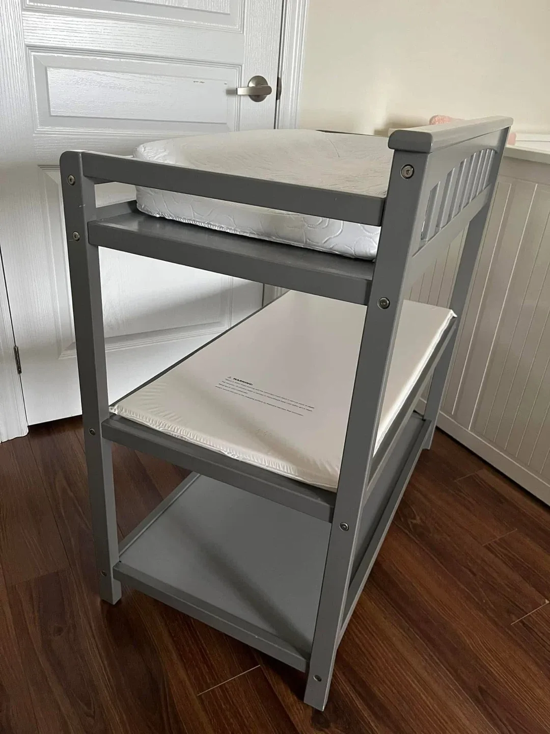 Grey Baby Changing Table with Pad