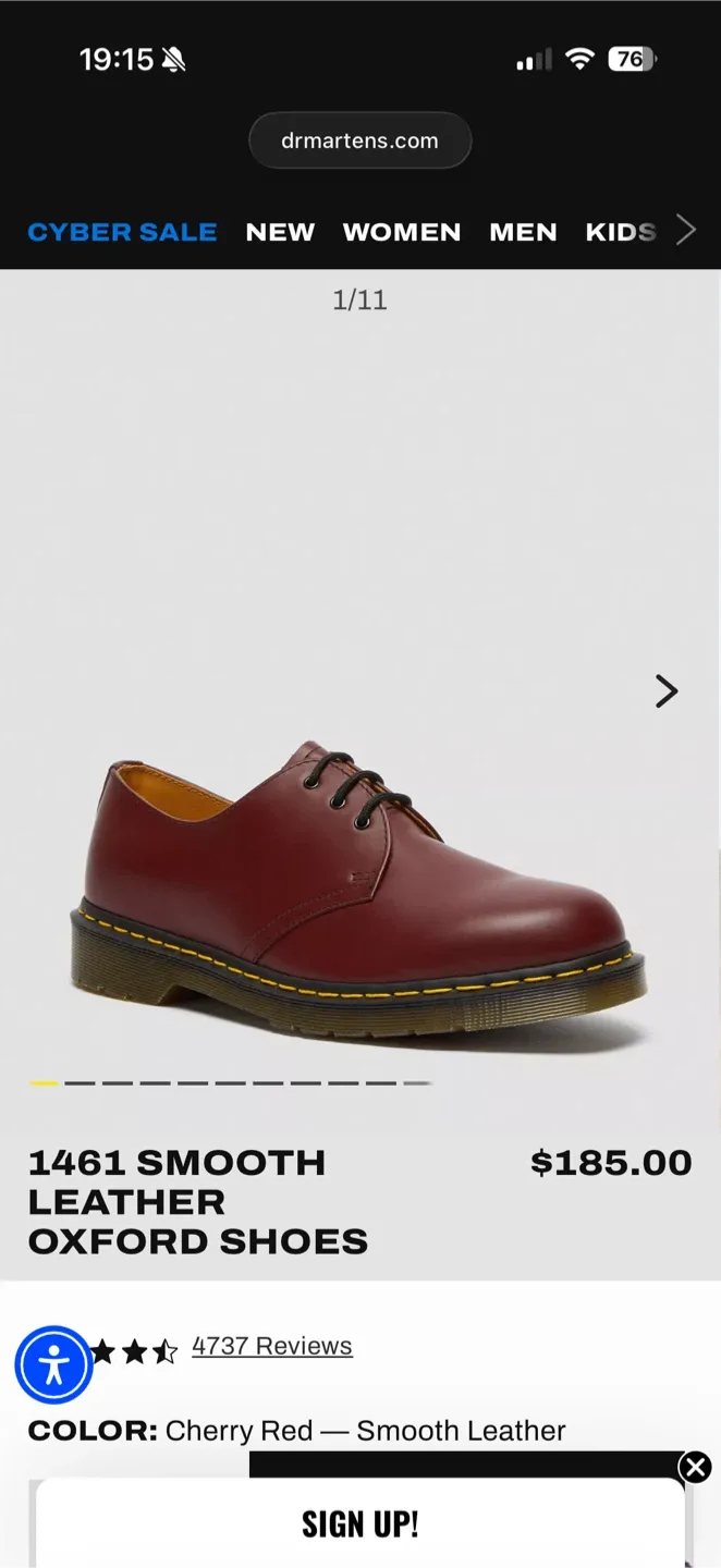 Dr.martens 1461 cherry red US 7 image indicator(6)