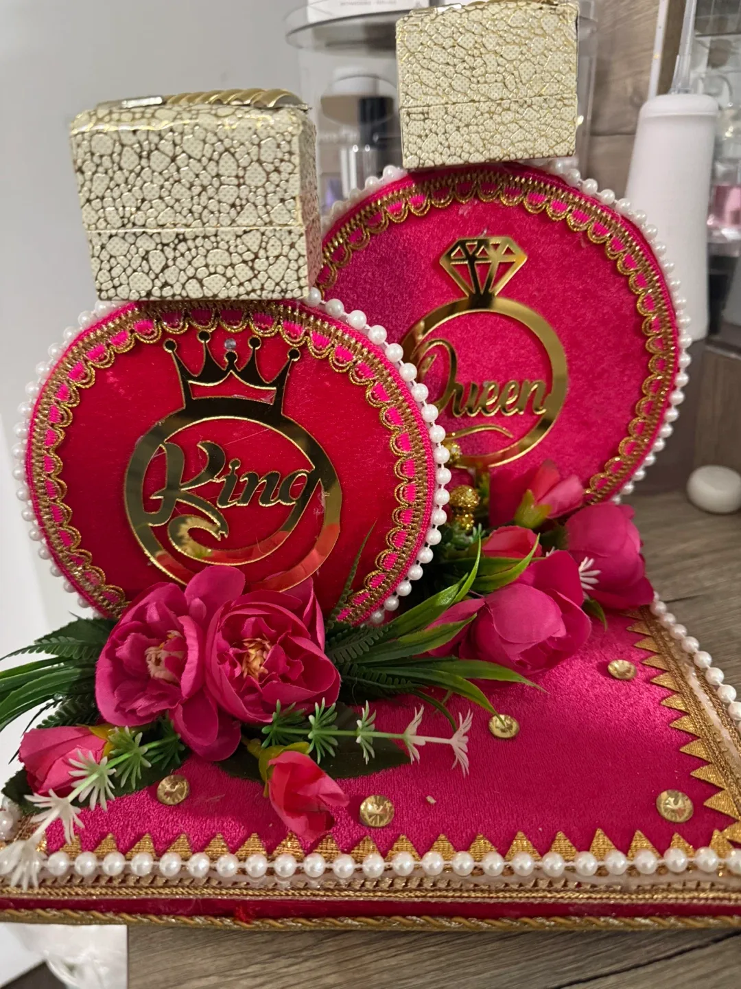 King & Queen Ring Holder Set