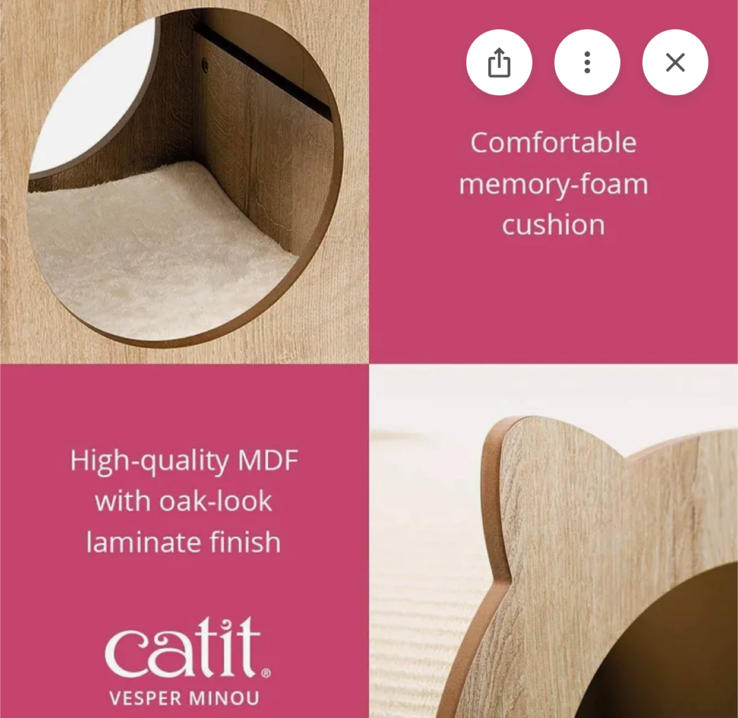 Catit Vesper Minou Cat Bed & Scratching Post - photo 3