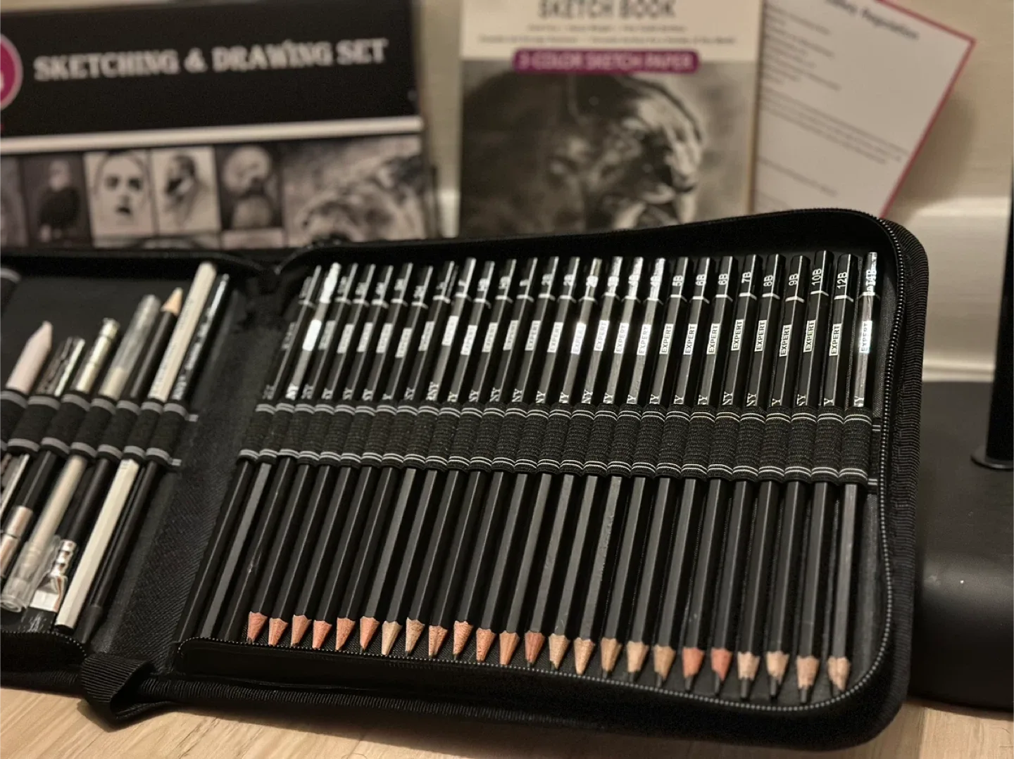 58-Piece Sketching & Drawing Set with Sketchbook image indicator(3)