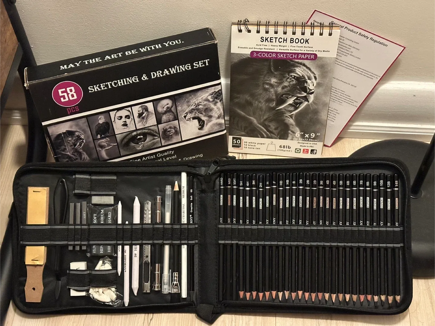 58-Piece Sketching & Drawing Set with Sketchbook image indicator(2)