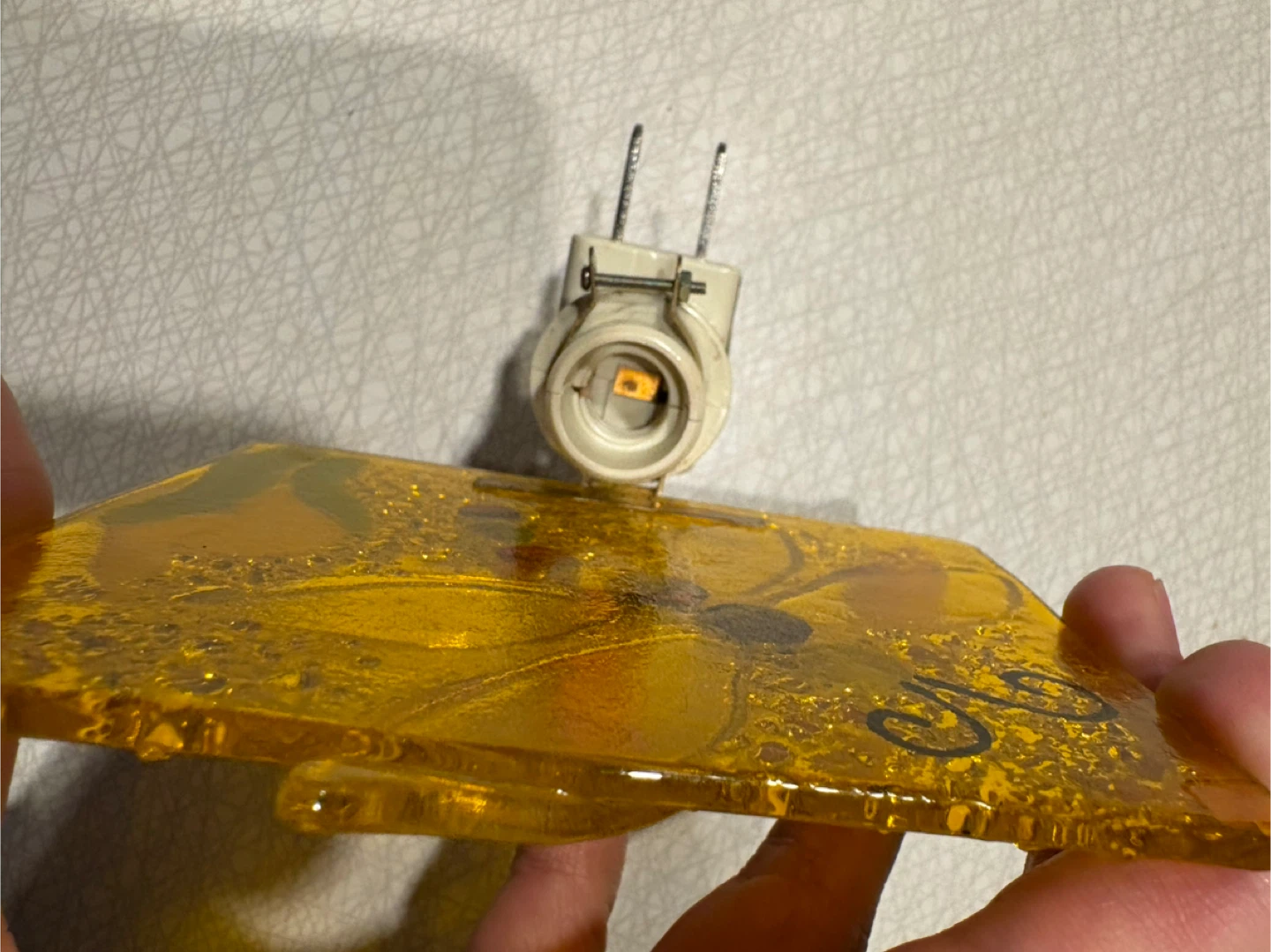 Handcrafted Glass Dragonfly Night Light - Yellow - photo 3