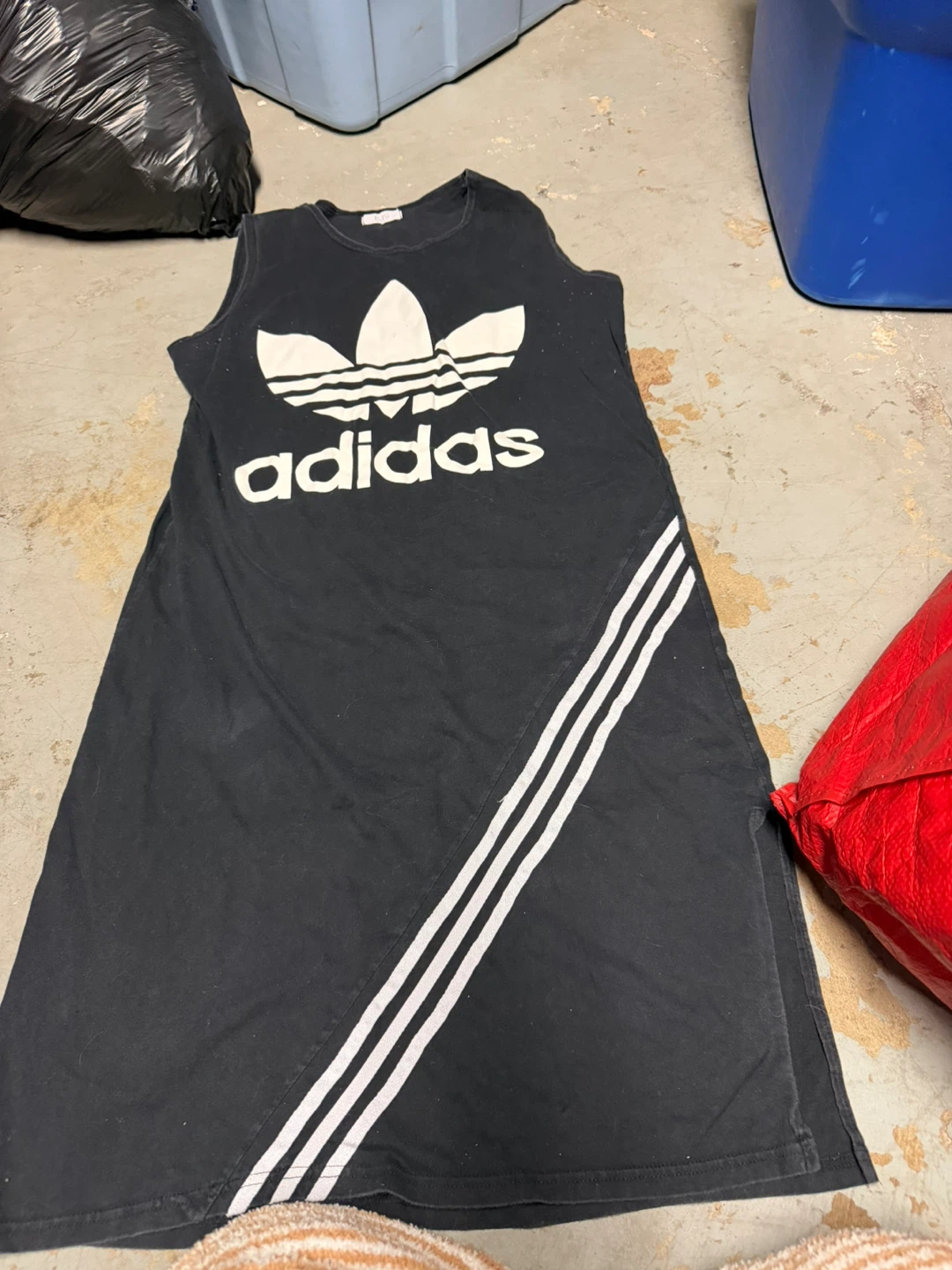 Adidas Black Dress with White Stripes
