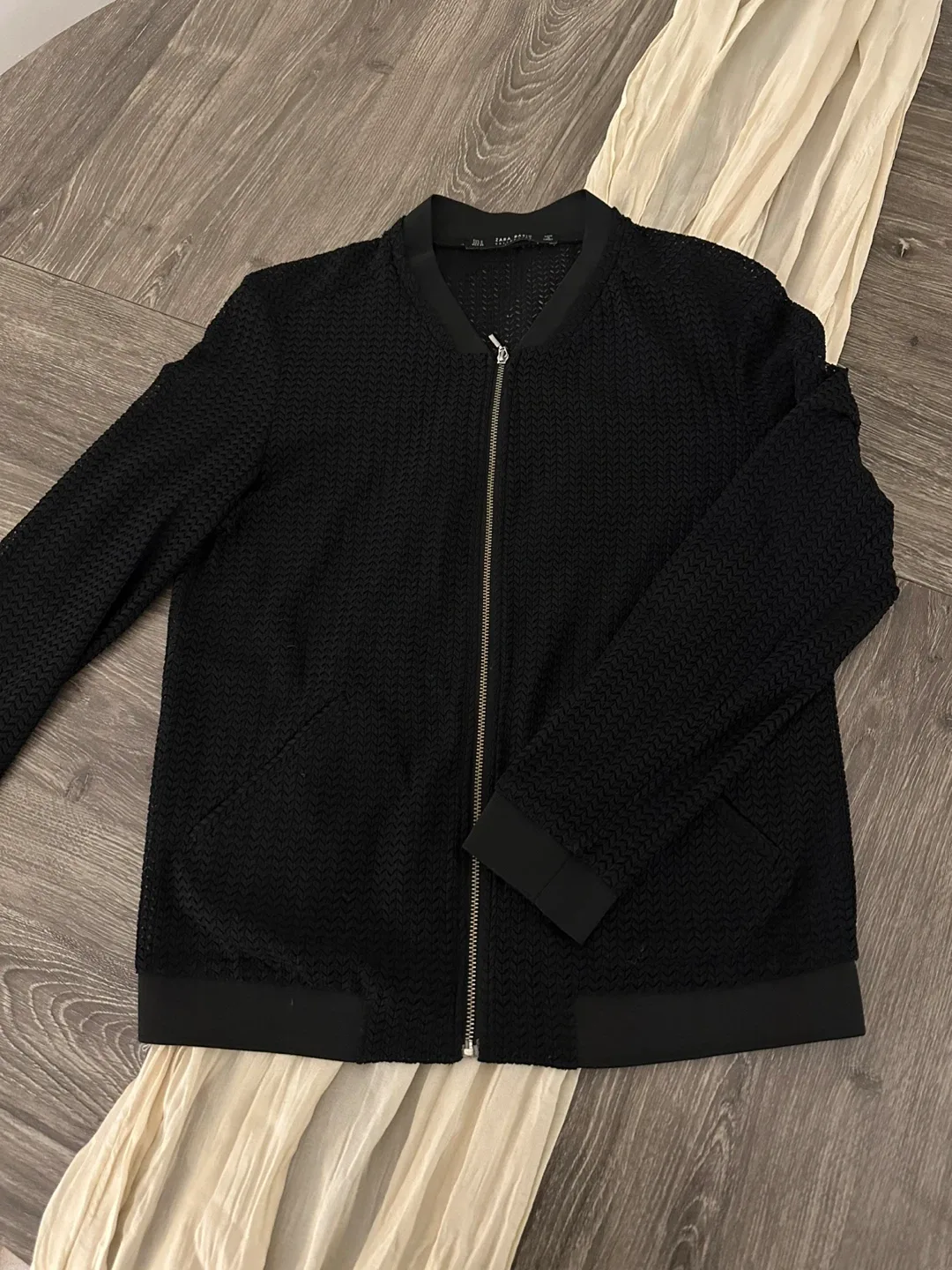 Zara Basic Black Bomber Jacket - Size S