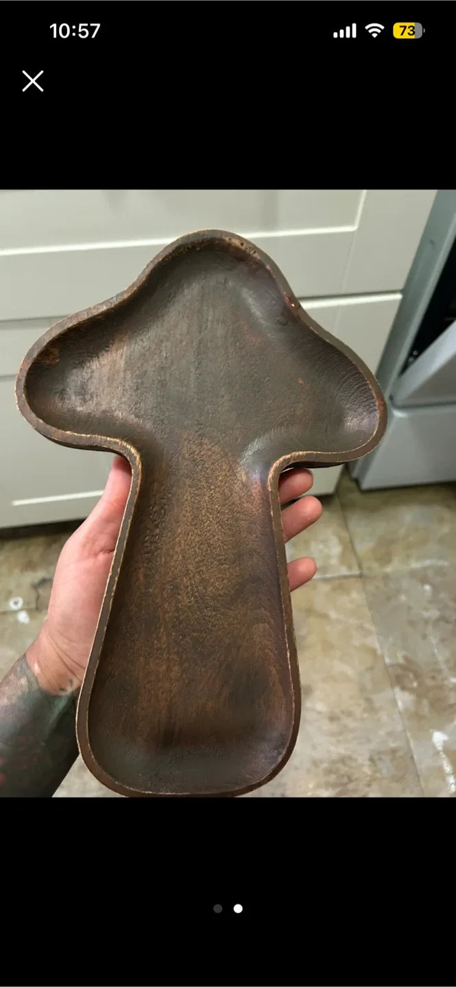 Mushroom Shaped Wooden Tray