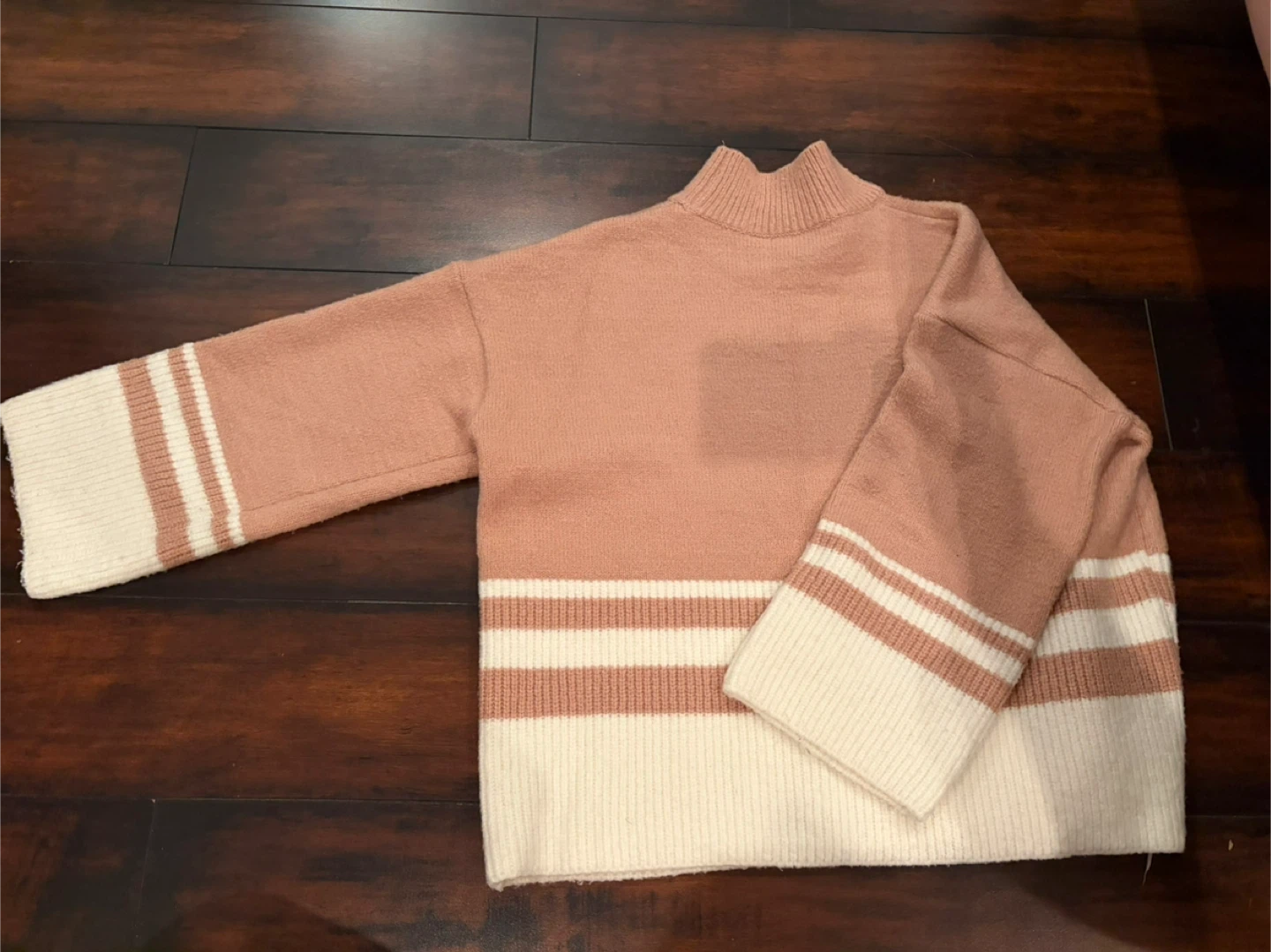 Pink & White Striped Sweater
