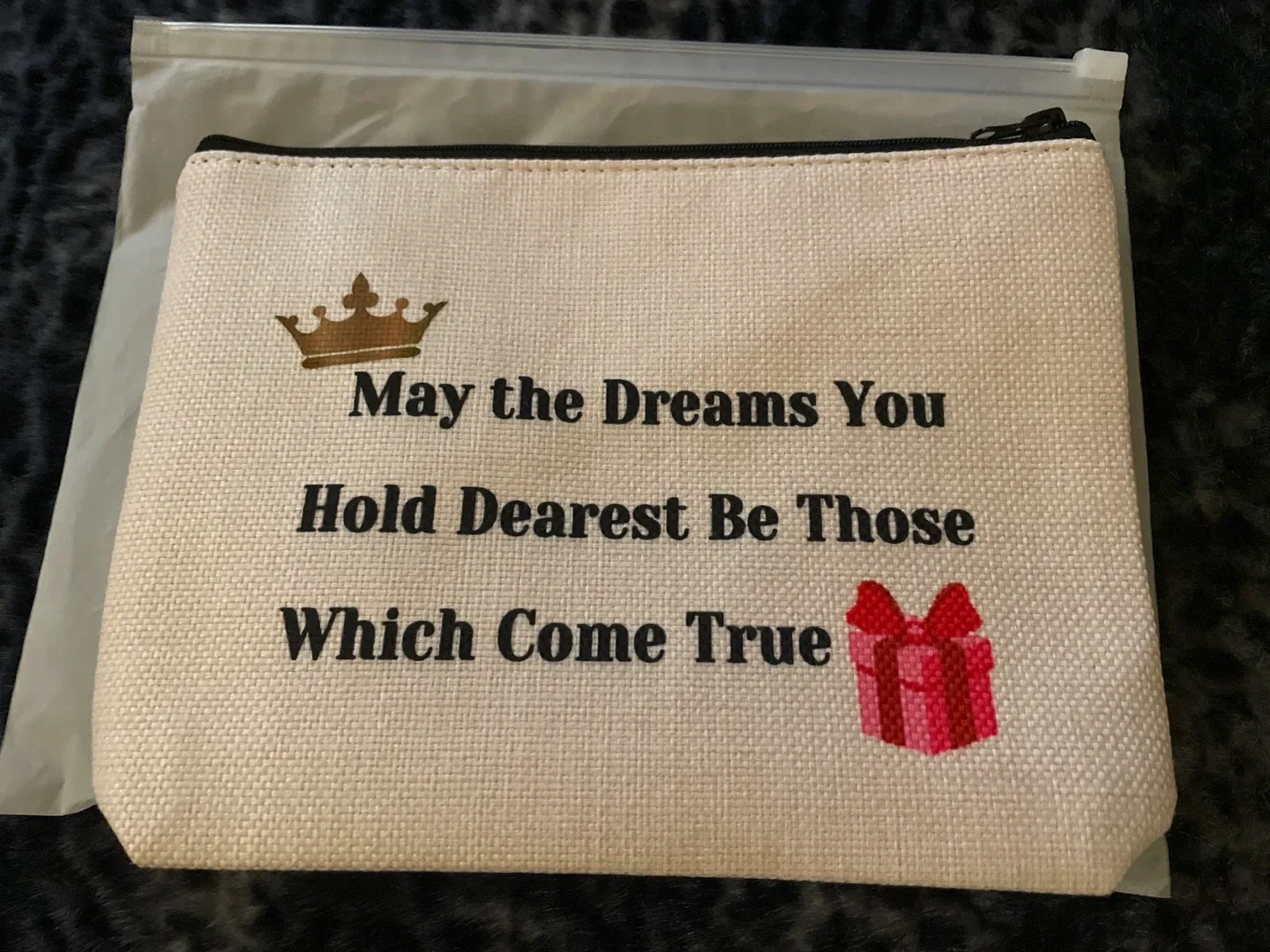 Cosmetic Zipper Pouch - 'May the Dreams You Hold Dearest'