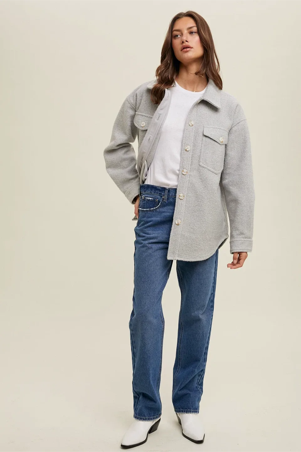 Suzy Grey Shacket - Size medium