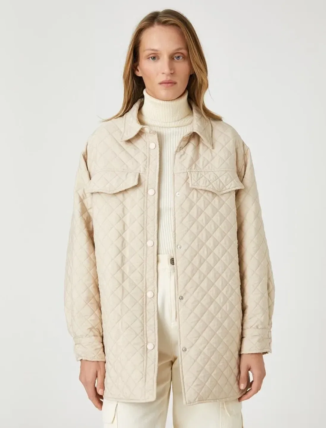 Old Navy Quilted Shirt Jacket - Beige