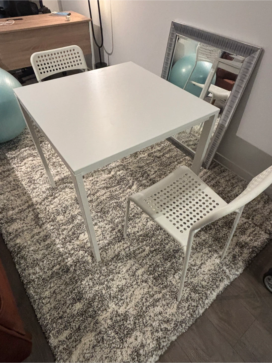 IKEA Melltorp and Adde Table and 2 Chairs - White