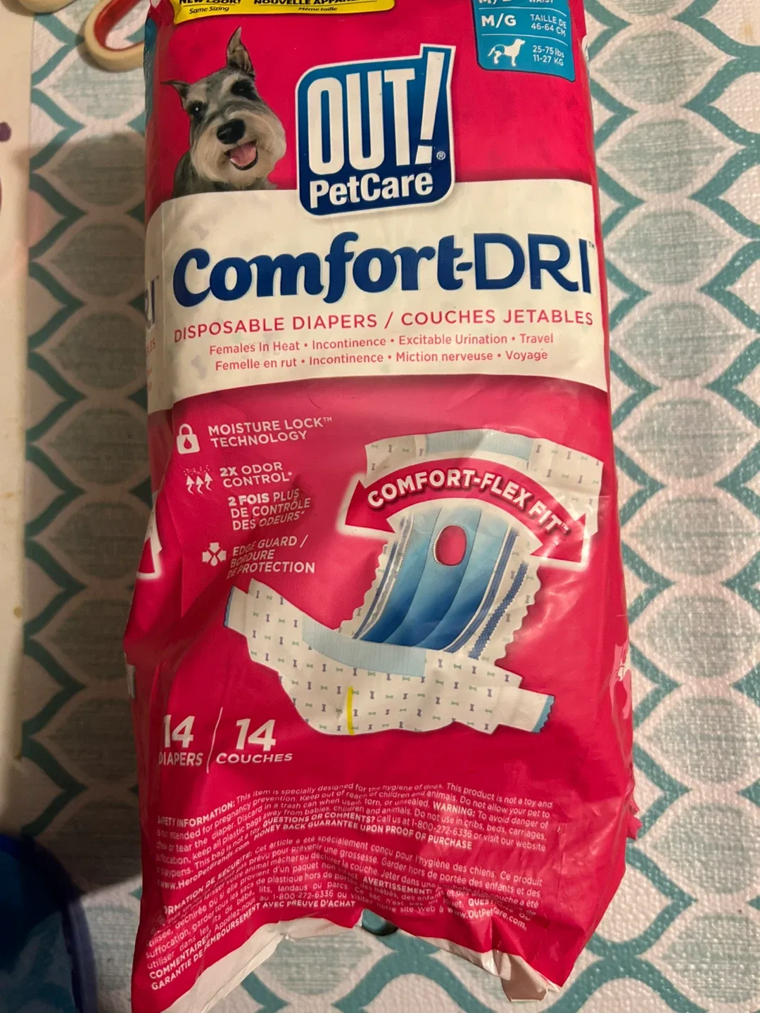 OUT! PetCare Comfort-DRI Diapers M/L