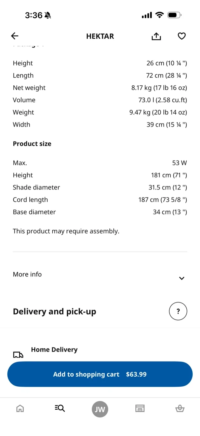 IKEA Hektar Floor Lamp - Dark Grey image indicator(3)