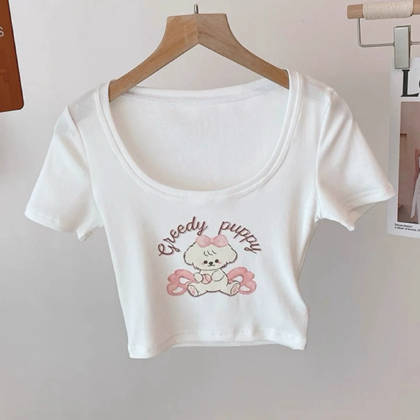 New Greedy Puppy White Crop Top Size XS