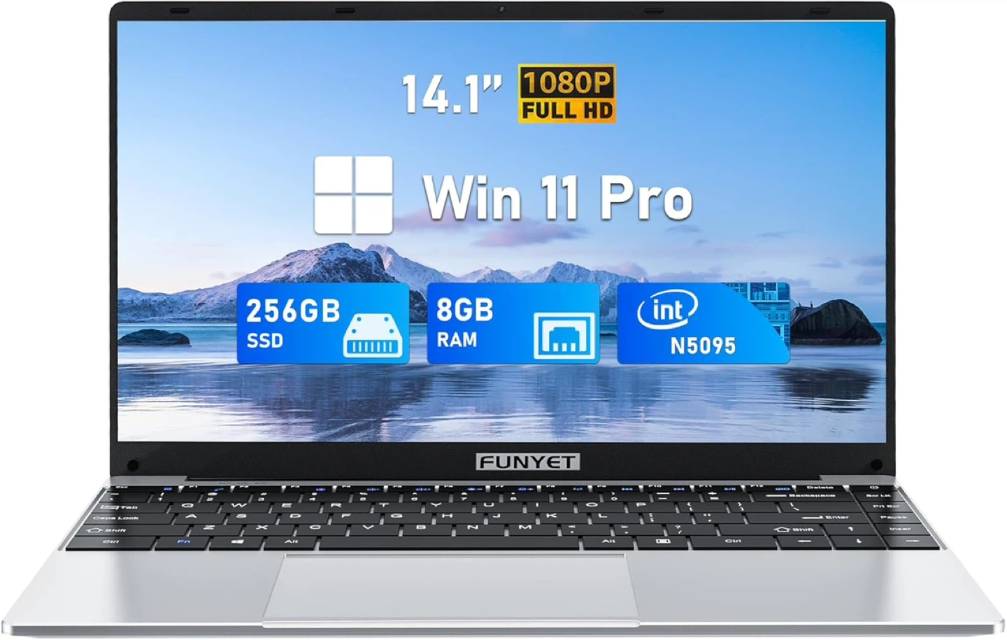 FUNYET 14.1" Laptop, Windows 11 Pro, N5095 Processor