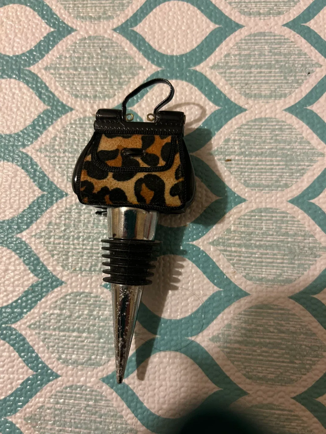 Leopard Print Purse Wine Stopper
