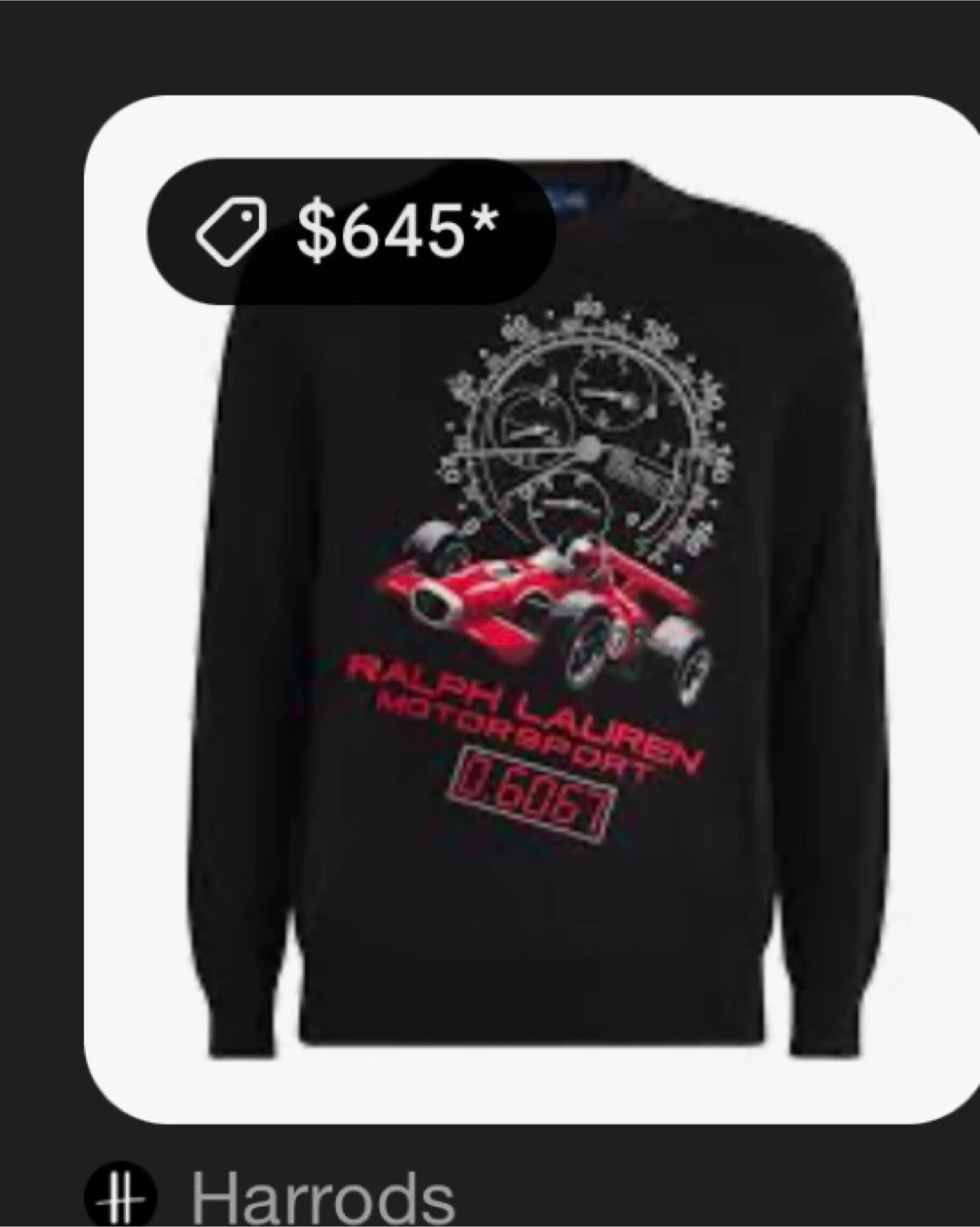 Ralph Lauren Motorsport Black Sweatshirt - photo 3