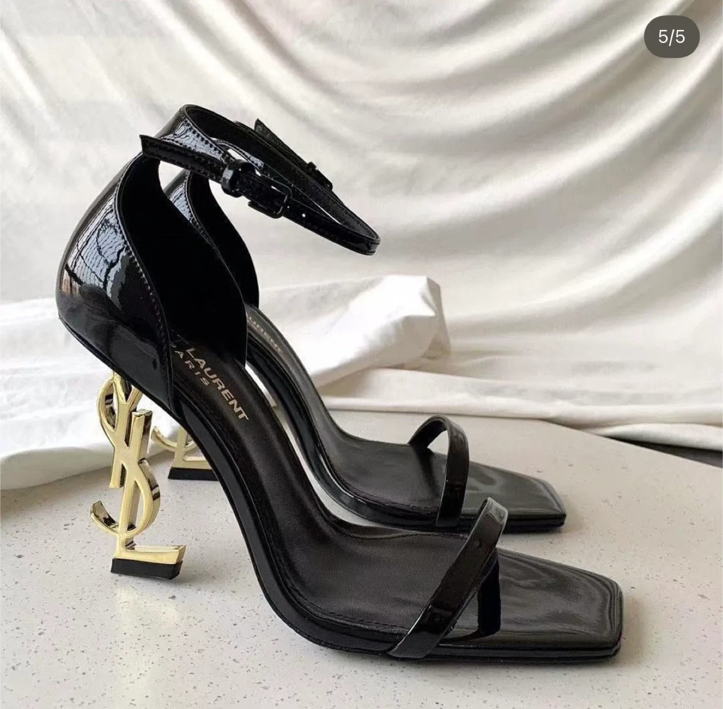 Saint Laurent Black Patent Leather Heels