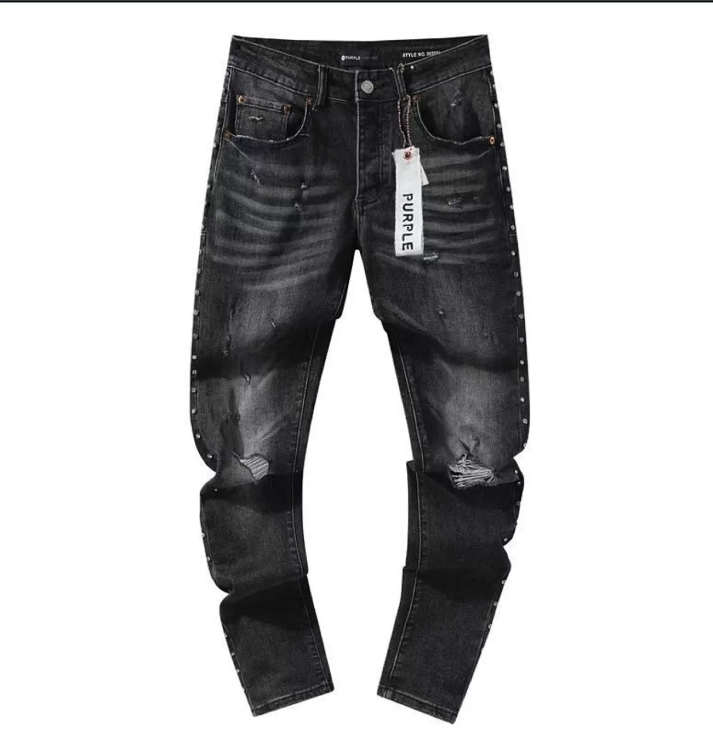 Purple Brand Distressed Black Jeans