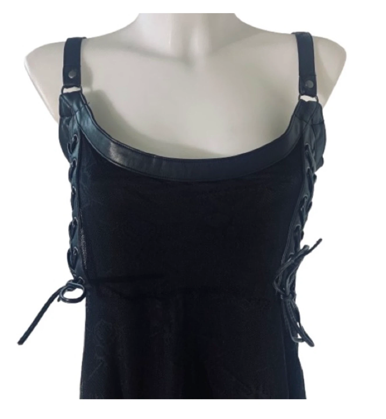 Killstar Anne Arkist Black Skull Lace Midi Goth Sleeveless Dress - photo 3