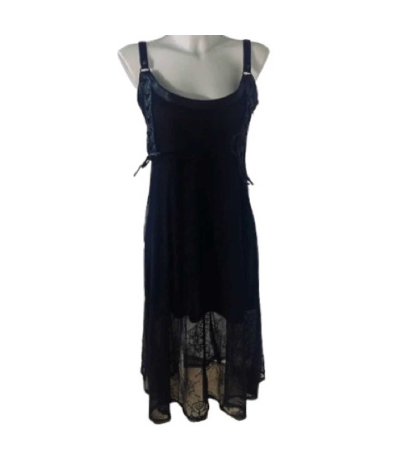 Killstar Anne Arkist Black Skull Lace Midi Goth Sleeveless Dress