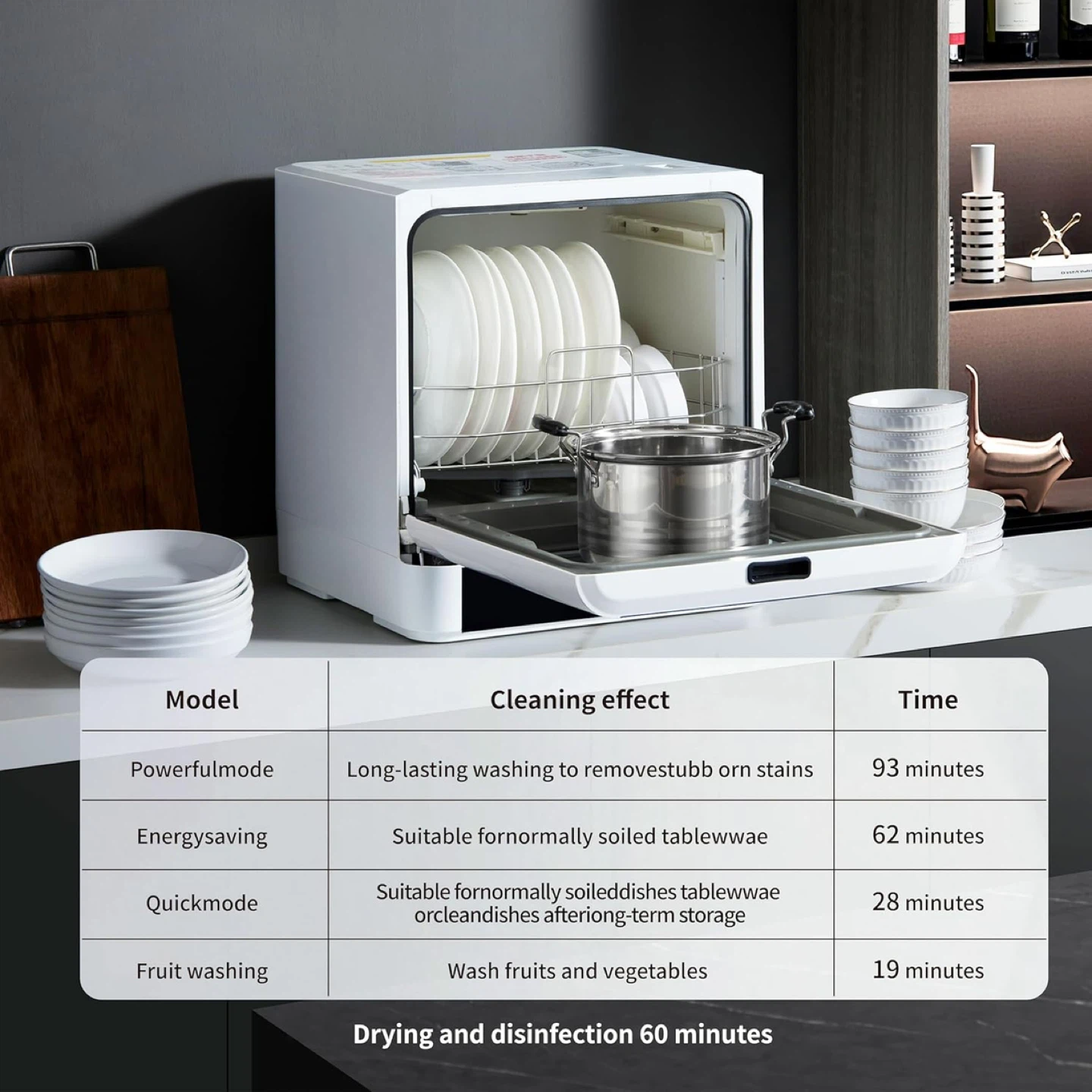 Funnygod Countertop Dishwasher - Compact & Efficient - photo 2