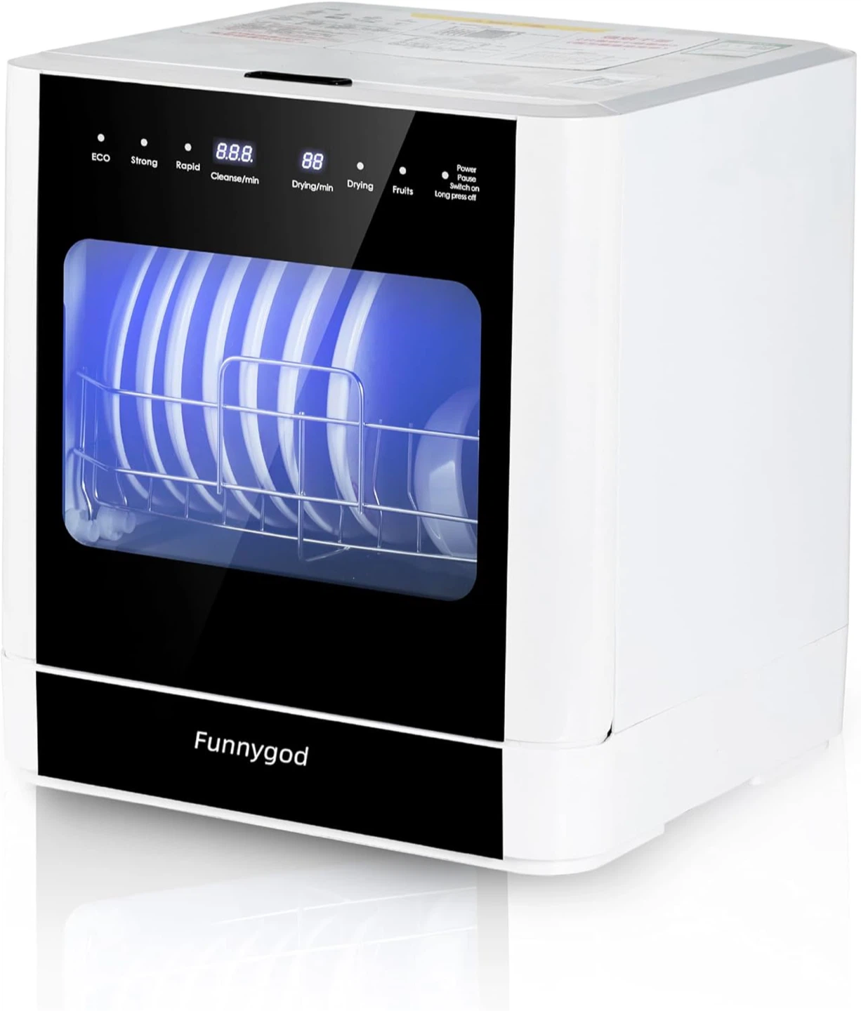 Funnygod Countertop Dishwasher - Compact & Efficient