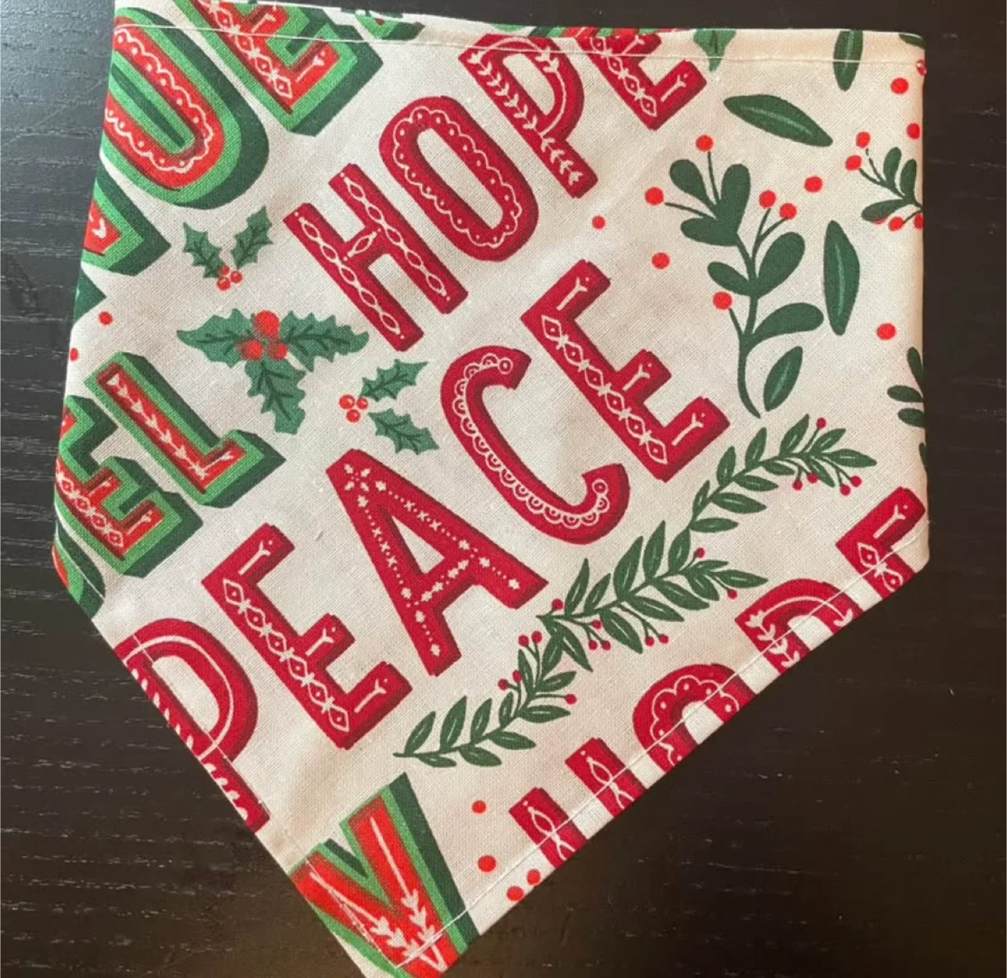 Holiday Dog Bandana - Peace, Love, Joy, Hope