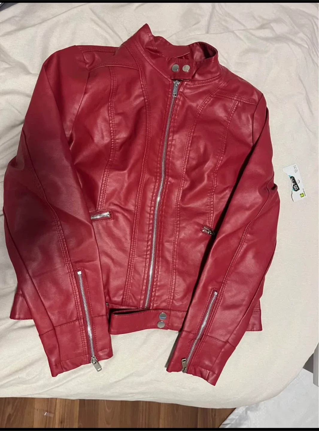 Red Faux Leather Jacket