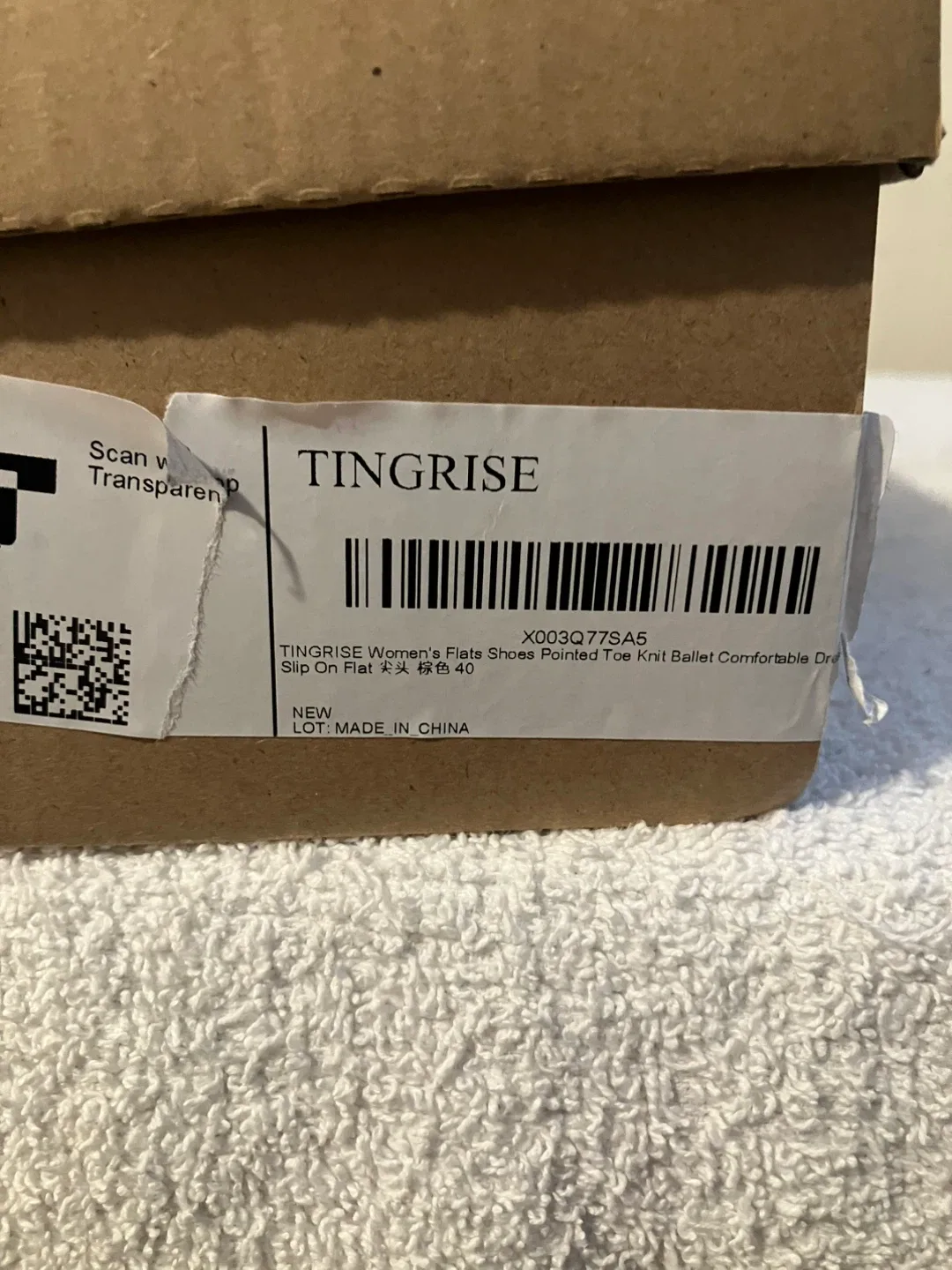 Brand New Tingrise woman’s flat pointed toe shoes - size 10 image indicator(10)