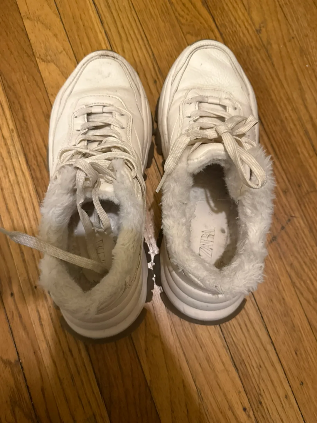 Zara White Sneakers Size 38 image indicator(3)