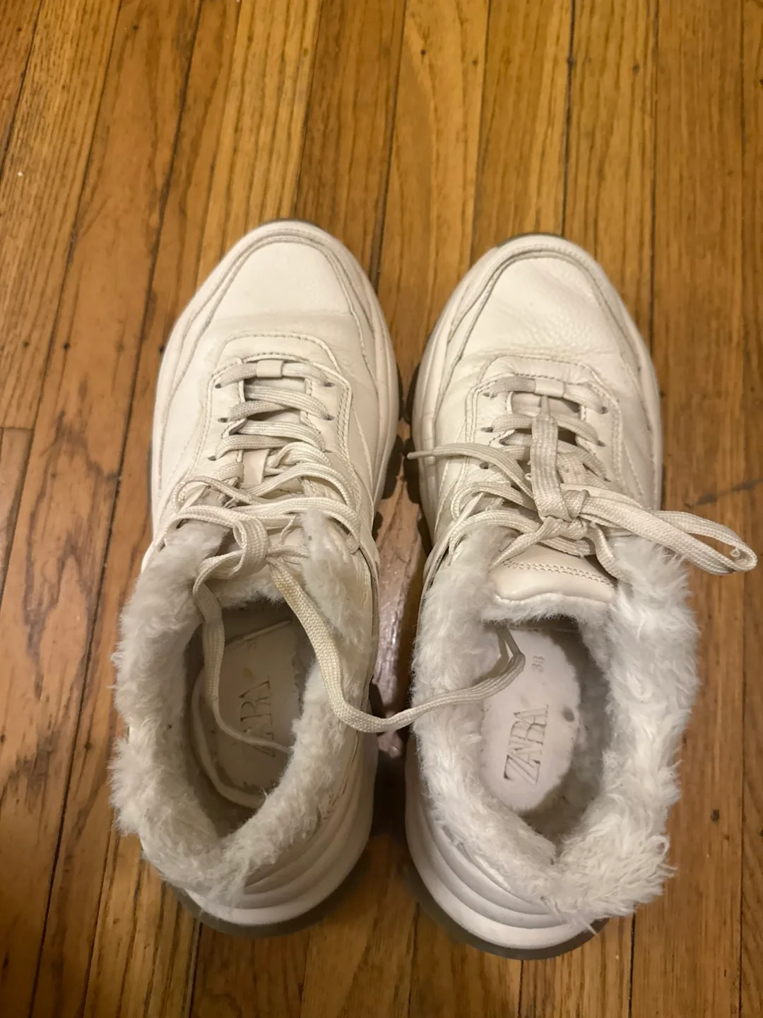 Zara White Sneakers Size 38