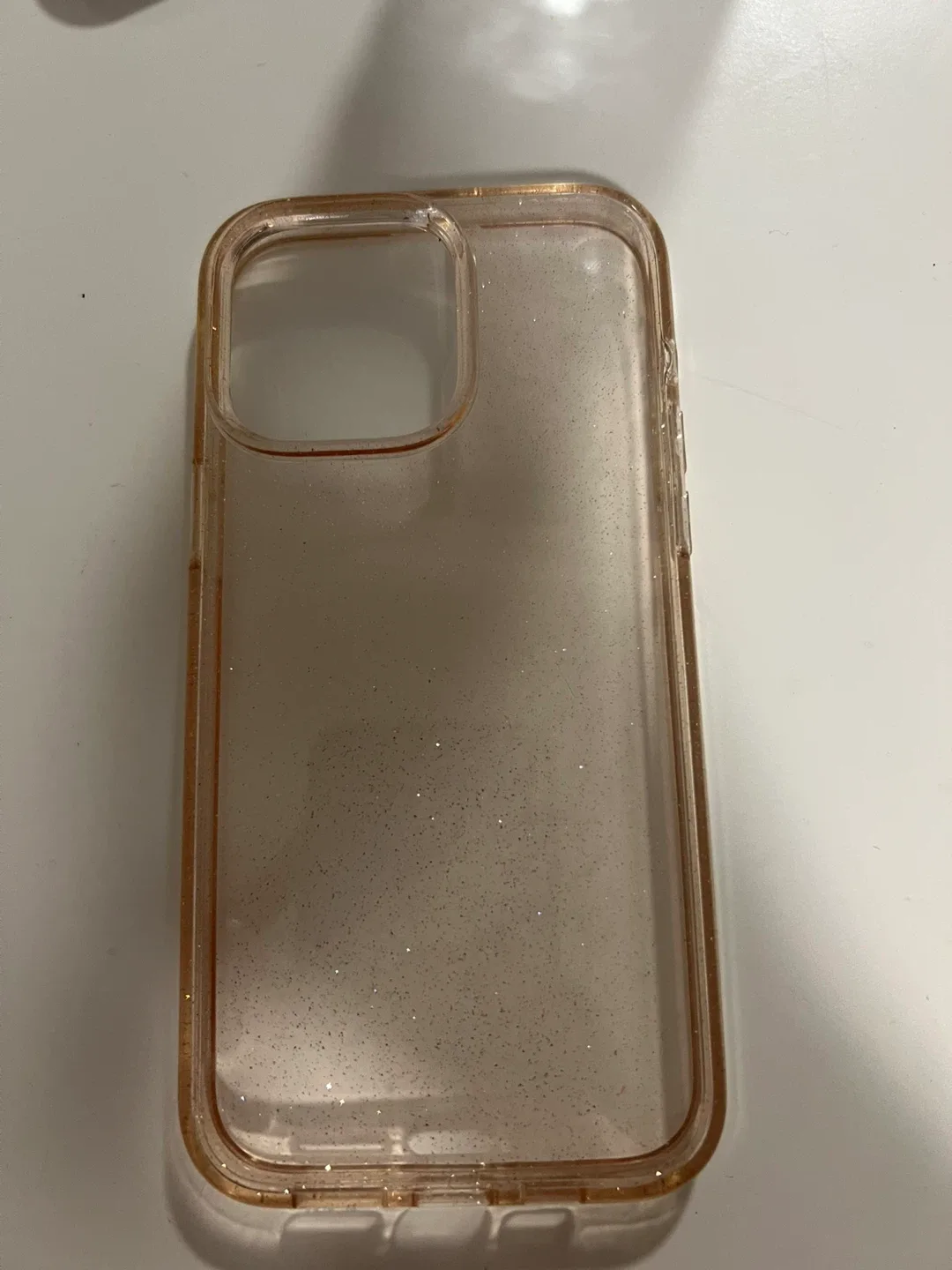 iPhone Case - Clear with Gold Glitter 14 Pro max