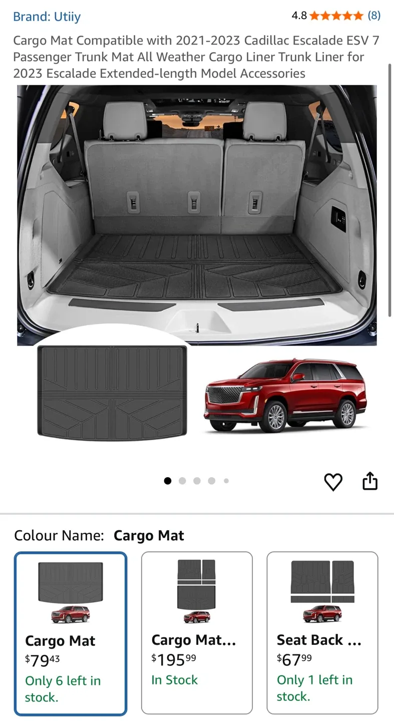 Cadillac Escalade ESV Rear Cargo Mat image indicator(2)