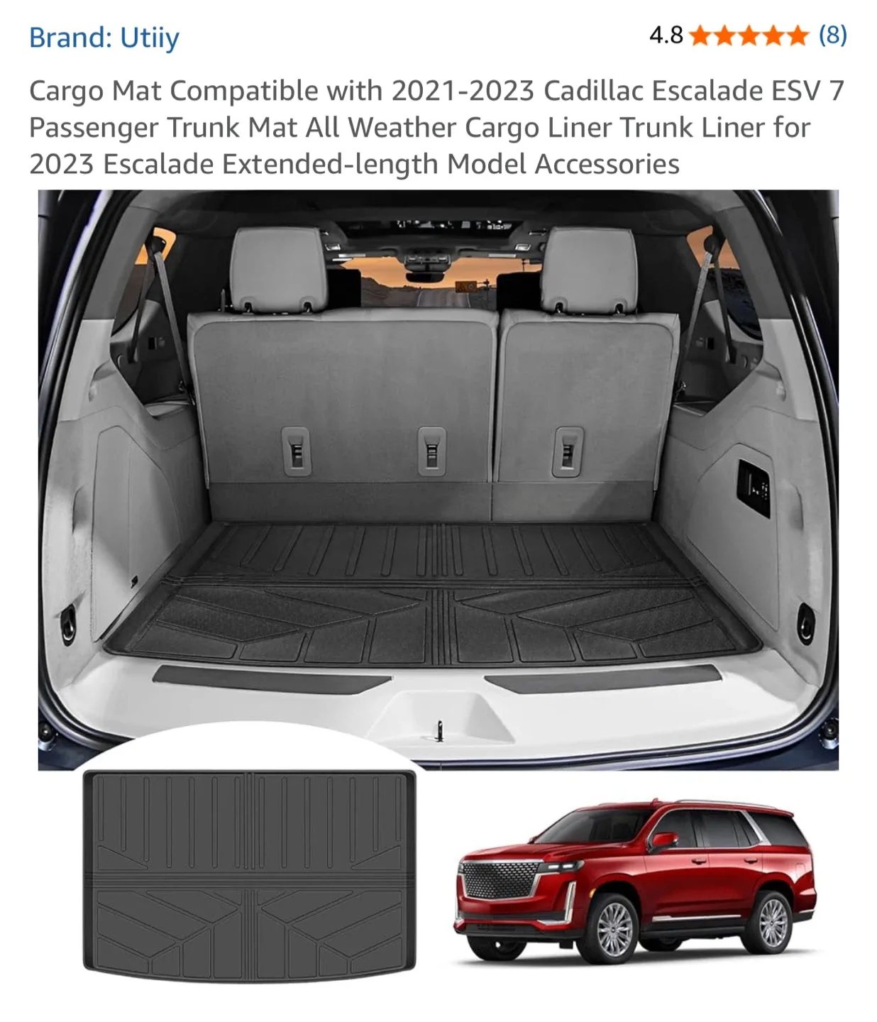 Cadillac Escalade ESV Rear Cargo Mat