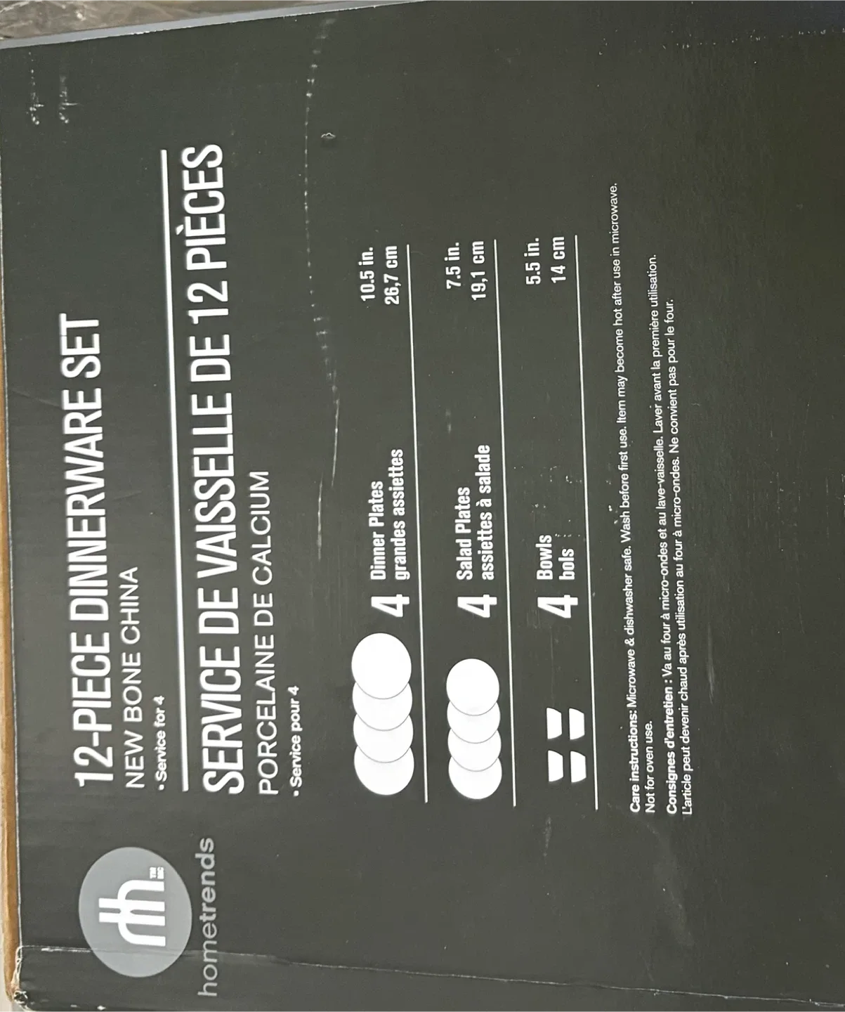 hometrends 12-Piece Dinnerware Set, New Bone China image indicator(2)