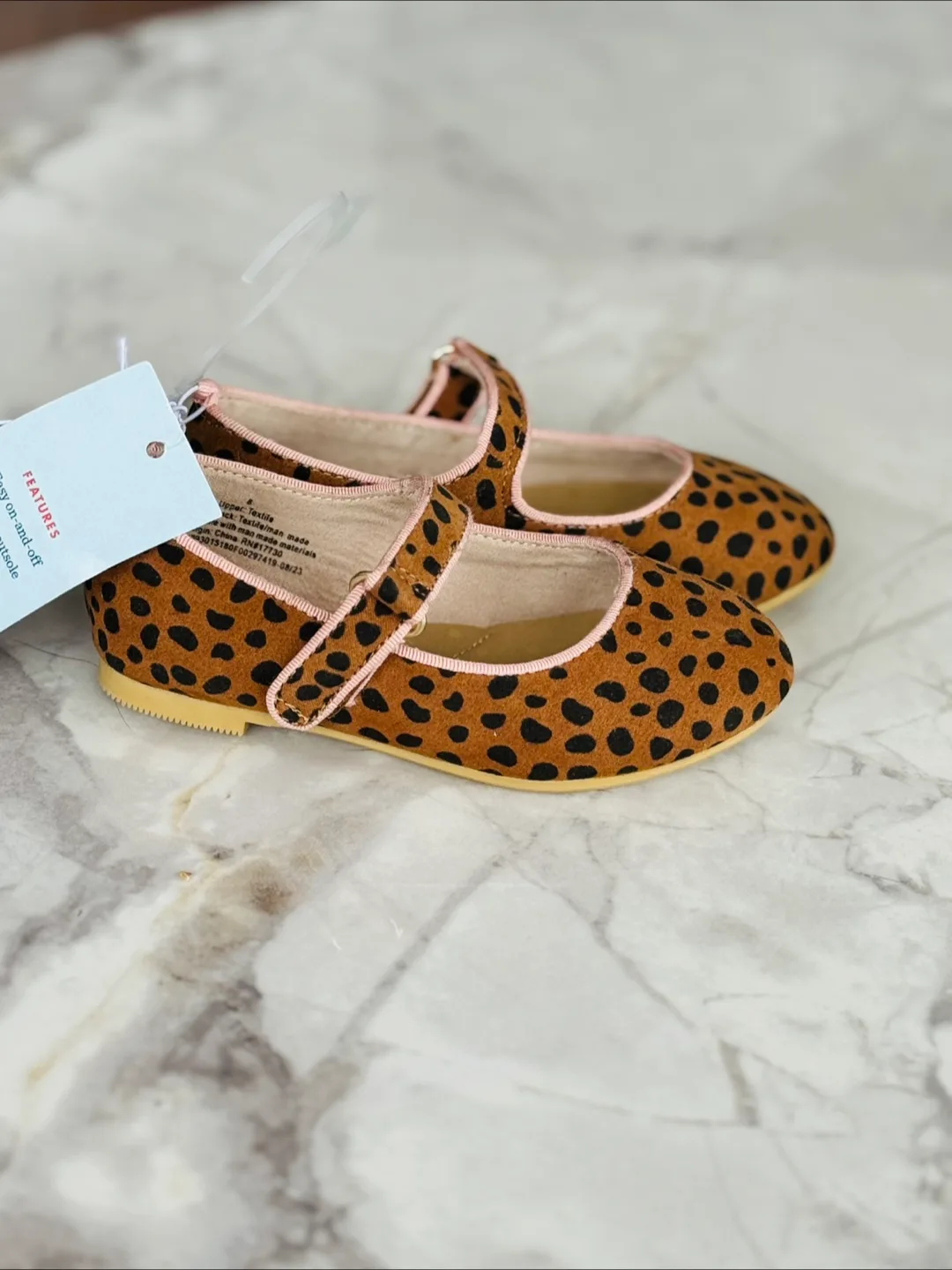 Girls' Leopard Print Mary Jane Shoes - Size 8