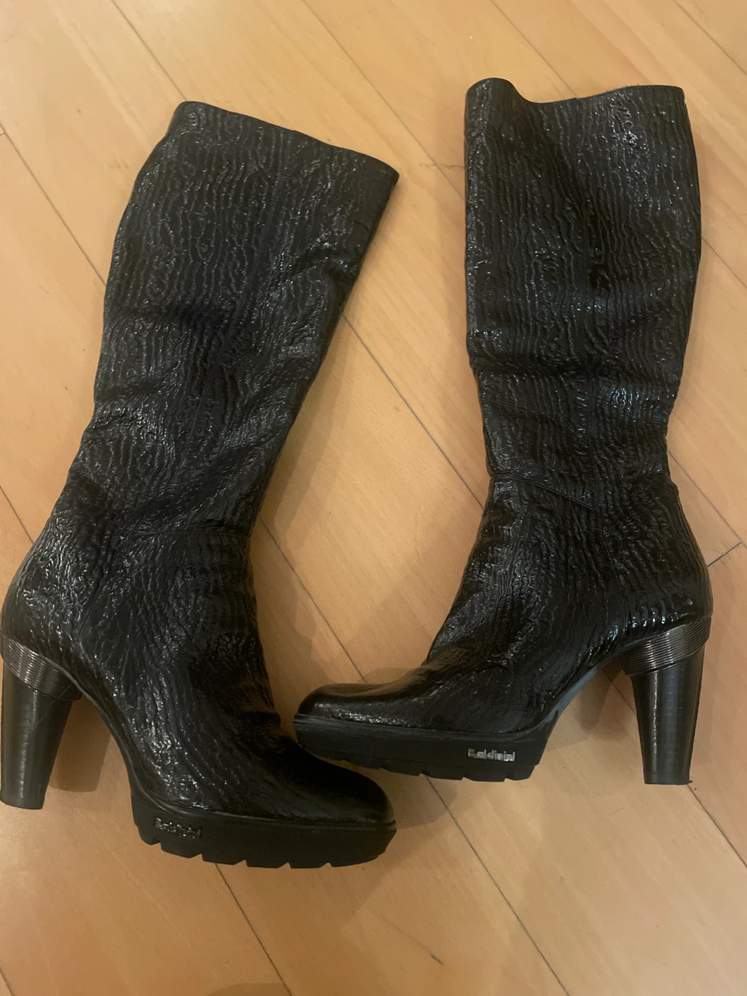 Baldinini Black Leather Heeled Boots