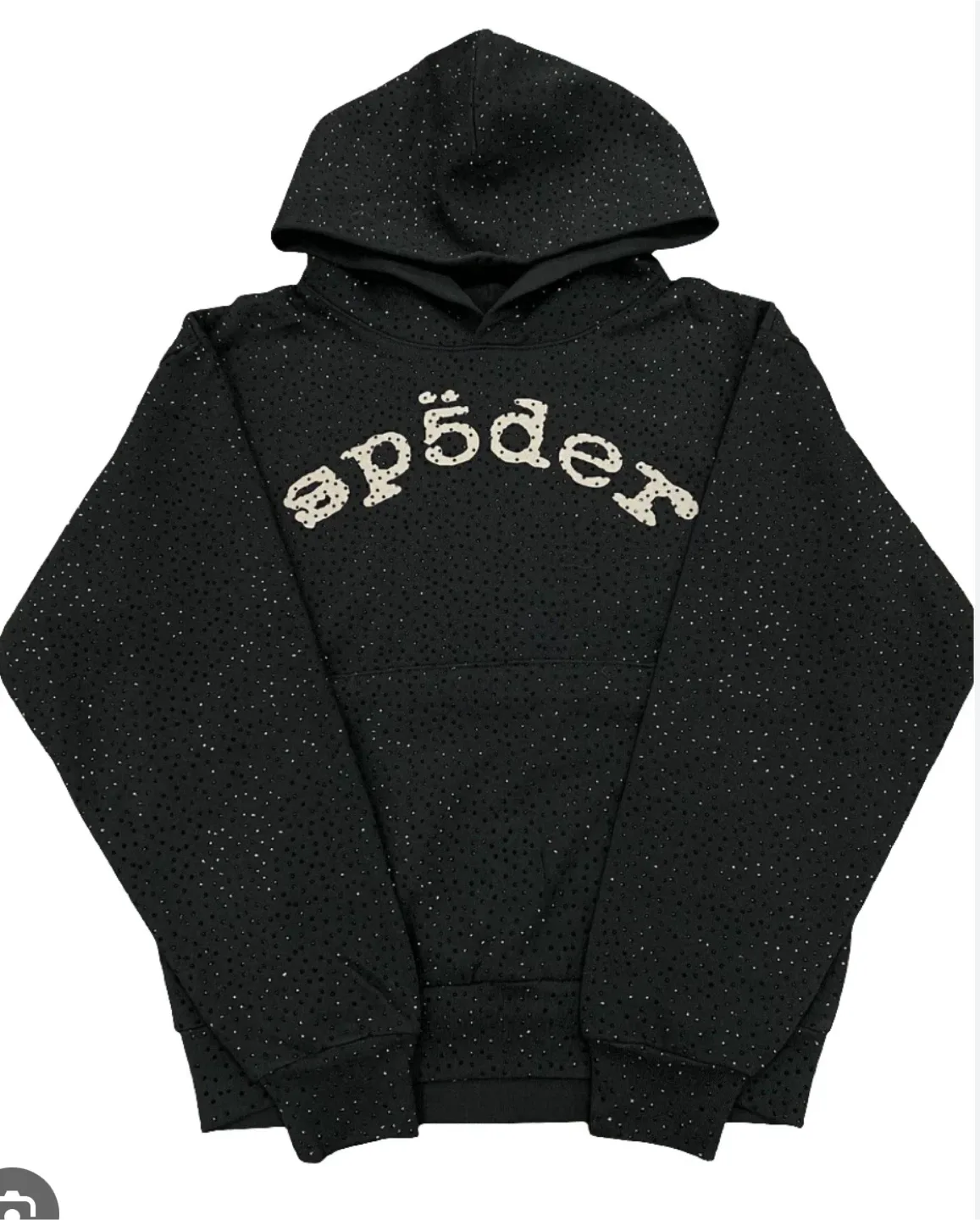 SP5DER Black rhinestone Hoodie