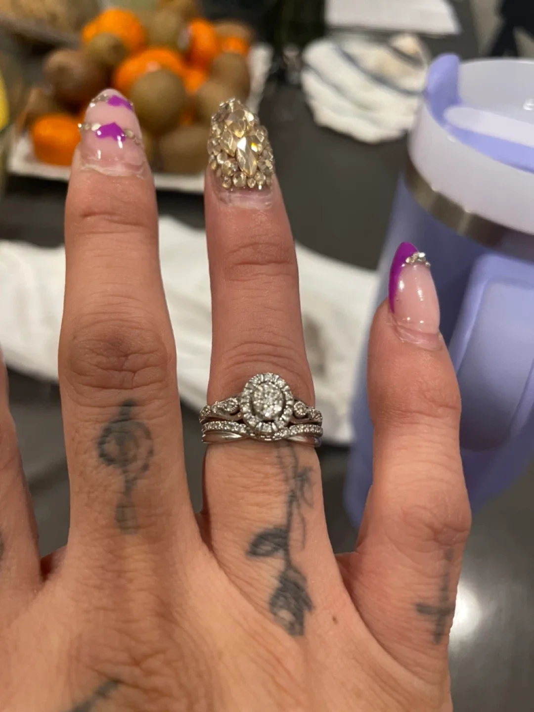 White Gold Diamond Ring Set