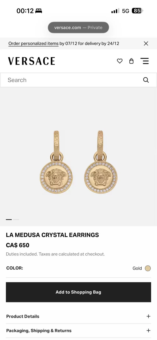 Versace Medusa Stud Earrings - photo 2