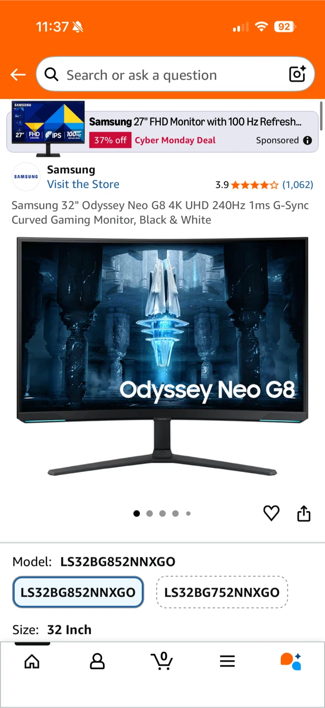Samsung Odyssey Neo G8 32” 4K 240Hz Curved Monitor. - photo 4