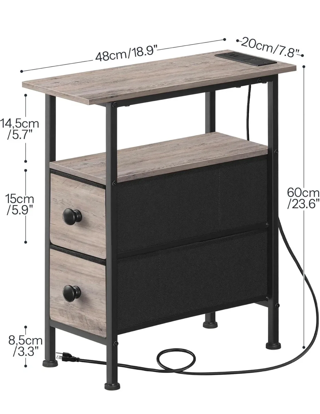 Side Table with USB Port and Storage image indicator(6)