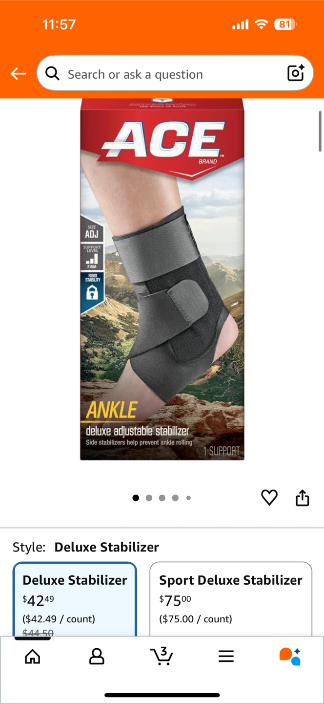 Tensor Deluxe Ankle Stabilizer - New in Box