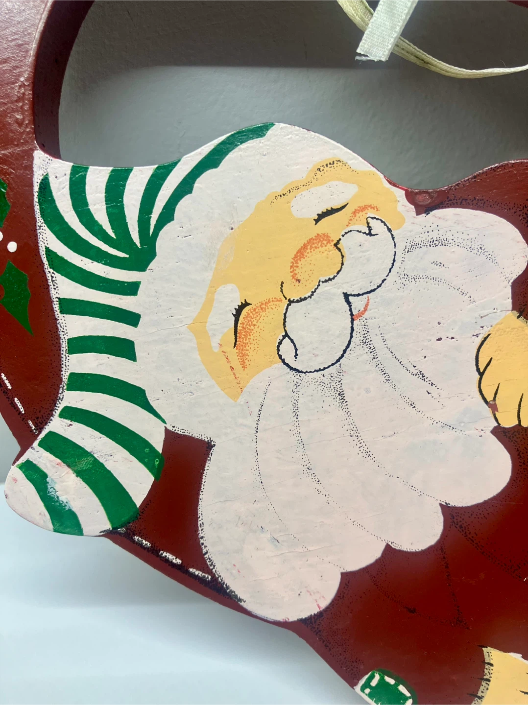 Vintage Sleeping Santa Hanging Plaque - 11” x 9” - photo 5