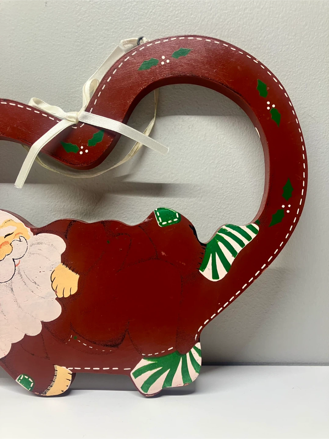 Vintage Sleeping Santa Hanging Plaque - 11” x 9” - photo 3